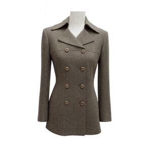 Tahari Womens Double Breasted Green Blazer Jacket Sz 4 Quiet Luxury Work Chic.